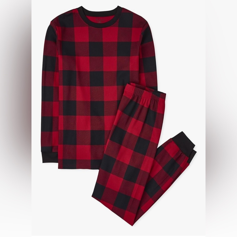 Place Set of 3 Adult Checkered Red and Black Pajama Set XL,M,M